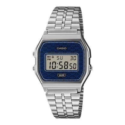 Casio Vintage A159WEVJ-2EF Armbanduhr Dunkelblau • Seigaiha-Muster • Made in Japan, Bild 2