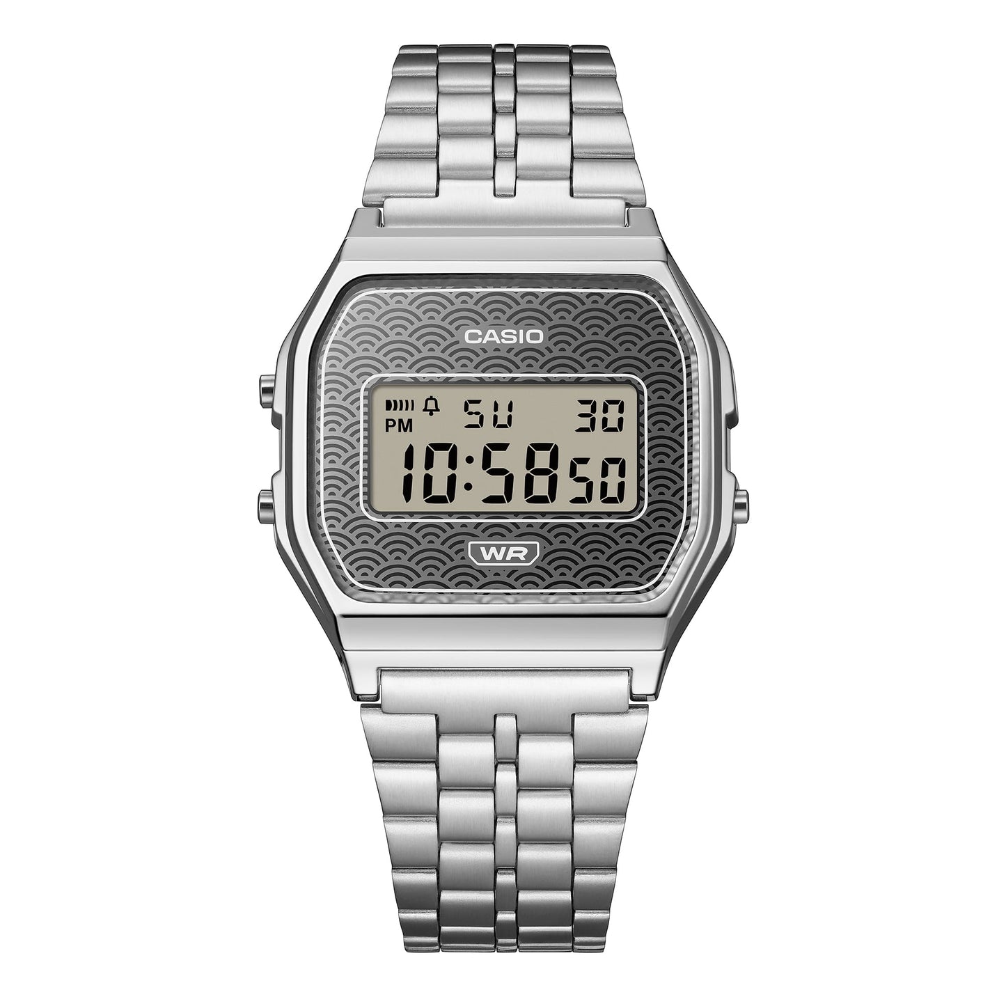 Casio Vintage A159WEVJ-7ER Unisex Armbanduhr Silber • Seigaiha-Muster • Made in Japan, Bild 5