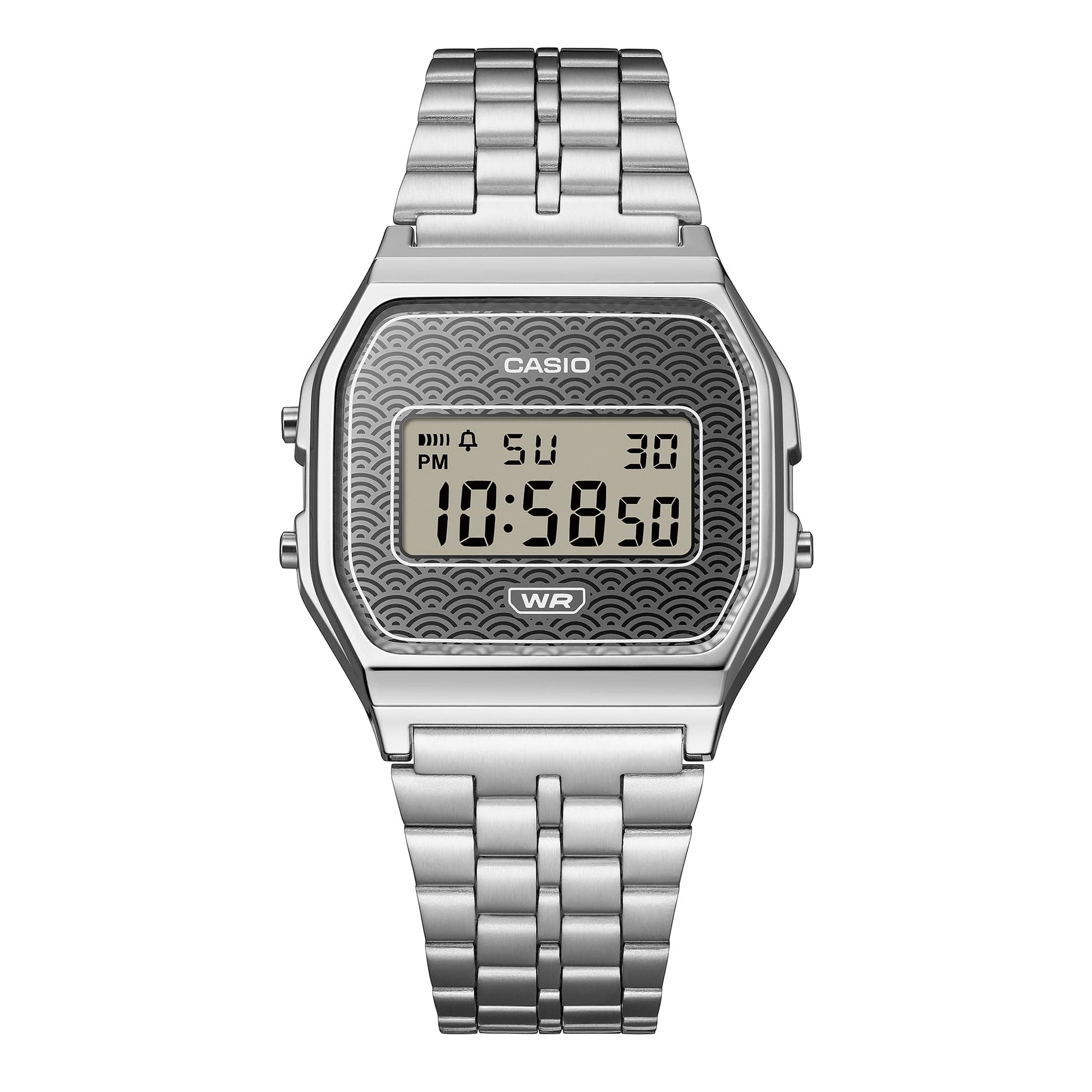 Casio Vintage A159WEVJ-7ER Unisex Armbanduhr Silber • Seigaiha-Muster • Made in Japan, Bild 5