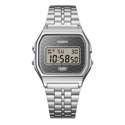 Casio Vintage A159WEVJ-7ER Unisex Armbanduhr Silber • Seigaiha-Muster • Made in Japan, Bild 5