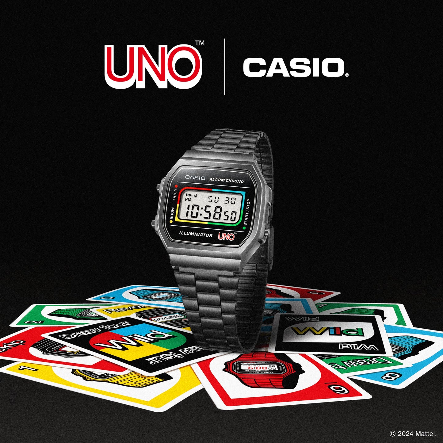 Casio A168WEUC-1AER Vintage Unisex Armbanduhr • UNO Special Edition • EL-Hintergrundbeleuchtung, Bild 3