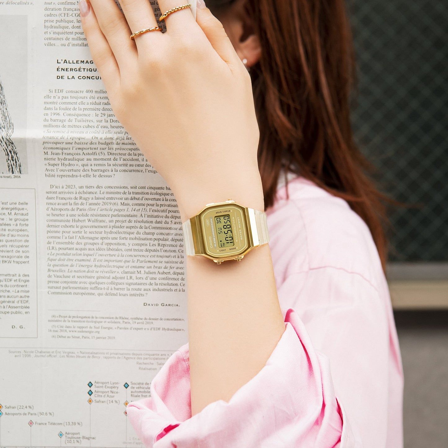 Casio Vintage A168XESG-9AEF Unisex Armbanduhr Gold • Digitales Quarzwerk • EL-Hintergrundbeleuchtung, Bild 6