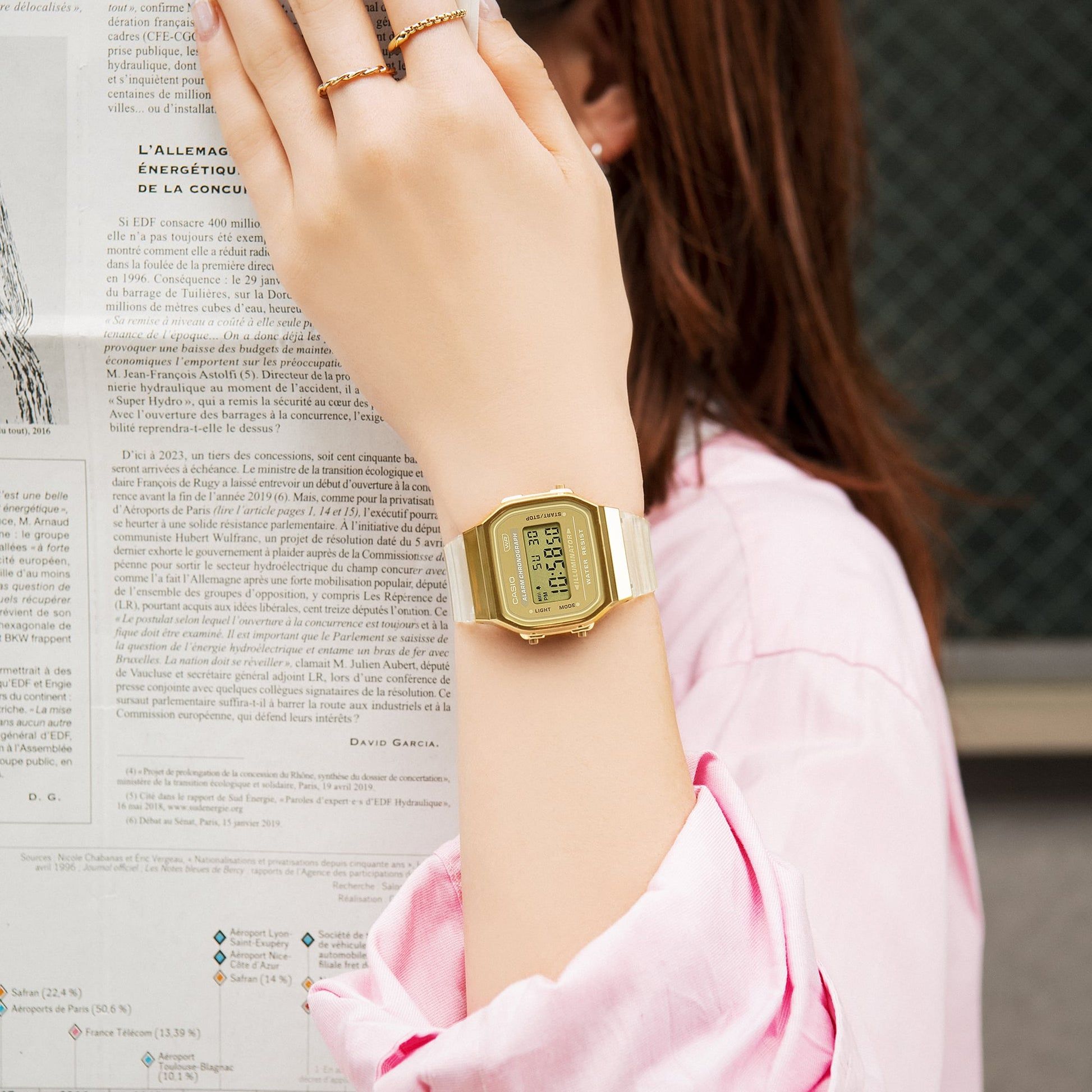 Casio Vintage A168XESG-9AEF Unisex Armbanduhr Gold • Digitales Quarzwerk • EL-Hintergrundbeleuchtung, Bild 6