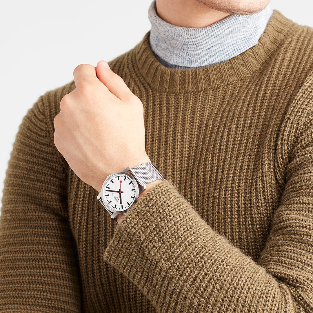 Mondaine Simply Elegant A638.30350.16SBZ Herren Armbanduhr Silber • Saphirglas • Swiss Made, Bild 2