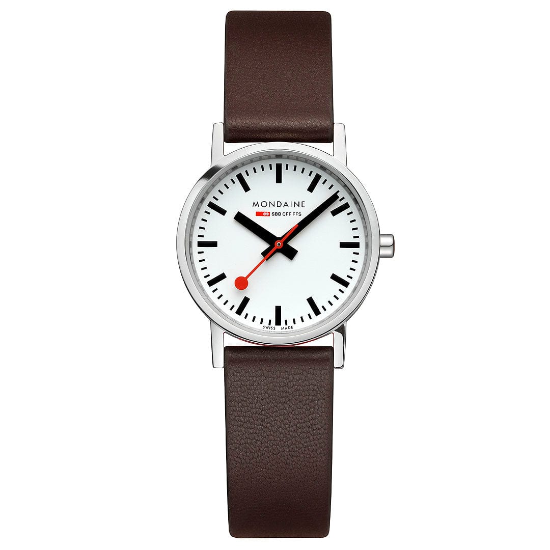 Mondaine Classic A658.30323.11SBGV Damen Armbanduhr Braun • Veganes Traubenleder • Schweizer Quarzwerk