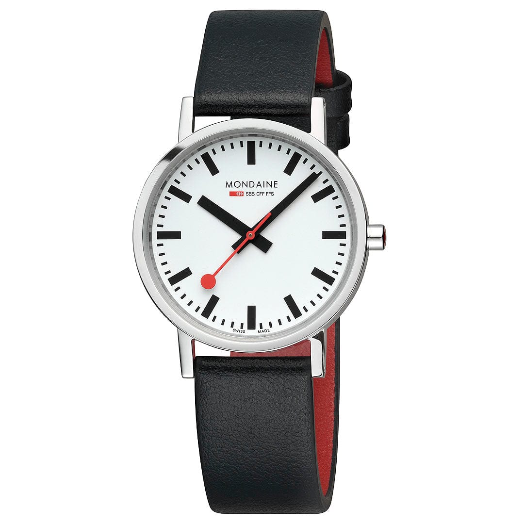 Mondaine Classic A660.30314.11SBBV Damen Armbanduhr Schwarz • Veganes Traubenlederarmband • Swiss Made, Bild 5