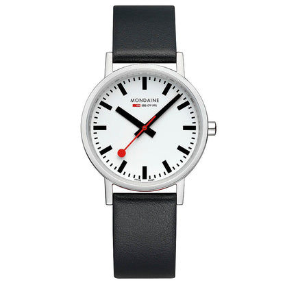 Mondaine Classic A660.30314.11SBBV Damen Armbanduhr Schwarz • Veganes Traubenlederarmband • Swiss Made