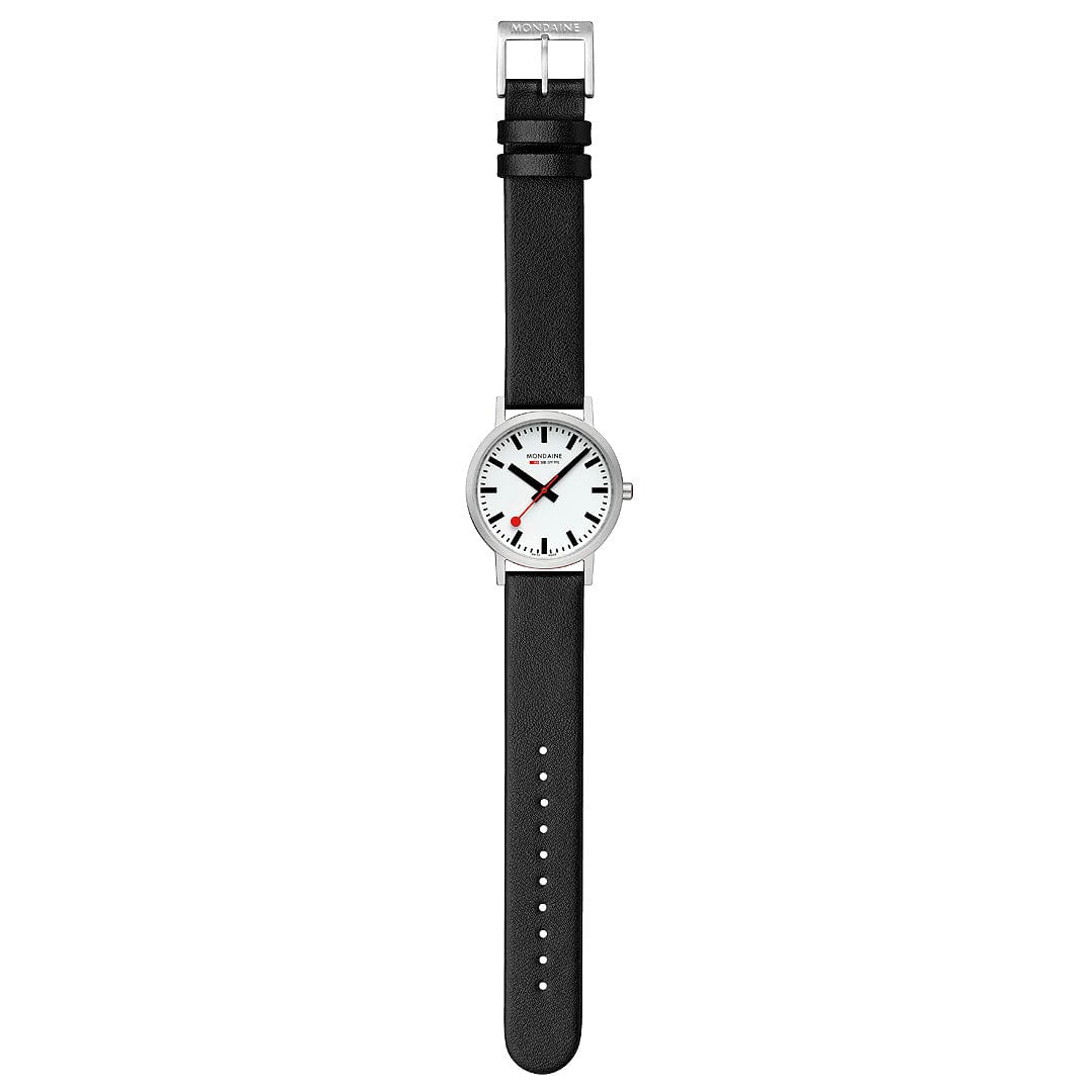 Mondaine Classic A660.30314.16SBBV Damen Armbanduhr Schwarz • Veganes Traubenleder • Schweizer Quarzwerk, Bild 6