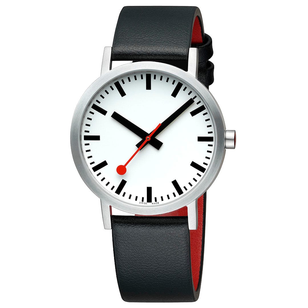 Mondaine Classic A660.30360.16OMV Herrenuhr Schwarz • Veganes Traubenleder • Schweizer Quarzwerk, Bild 5