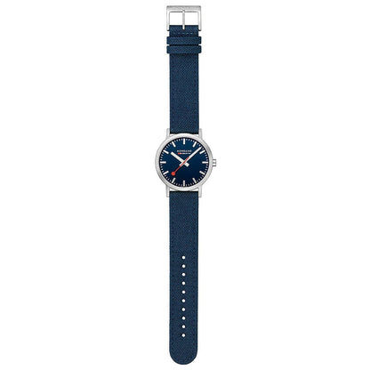 Mondaine Classic A660.30360.40SBD Herrenuhr Tiefseeblau • Schweizer Quarzwerk • Recyceltes Textilarmband, Bild 6