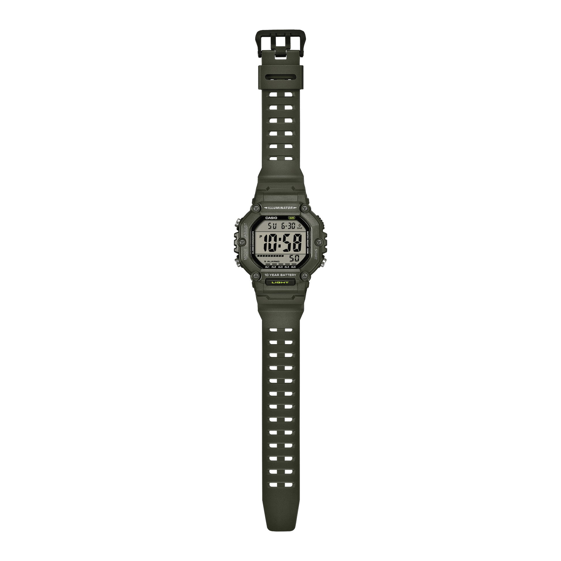 Casio AE-1600HX-3AVEF Armbanduhr Khaki • Digitale Zeitanzeige • 10 Bar Wasserdicht, Bild 3