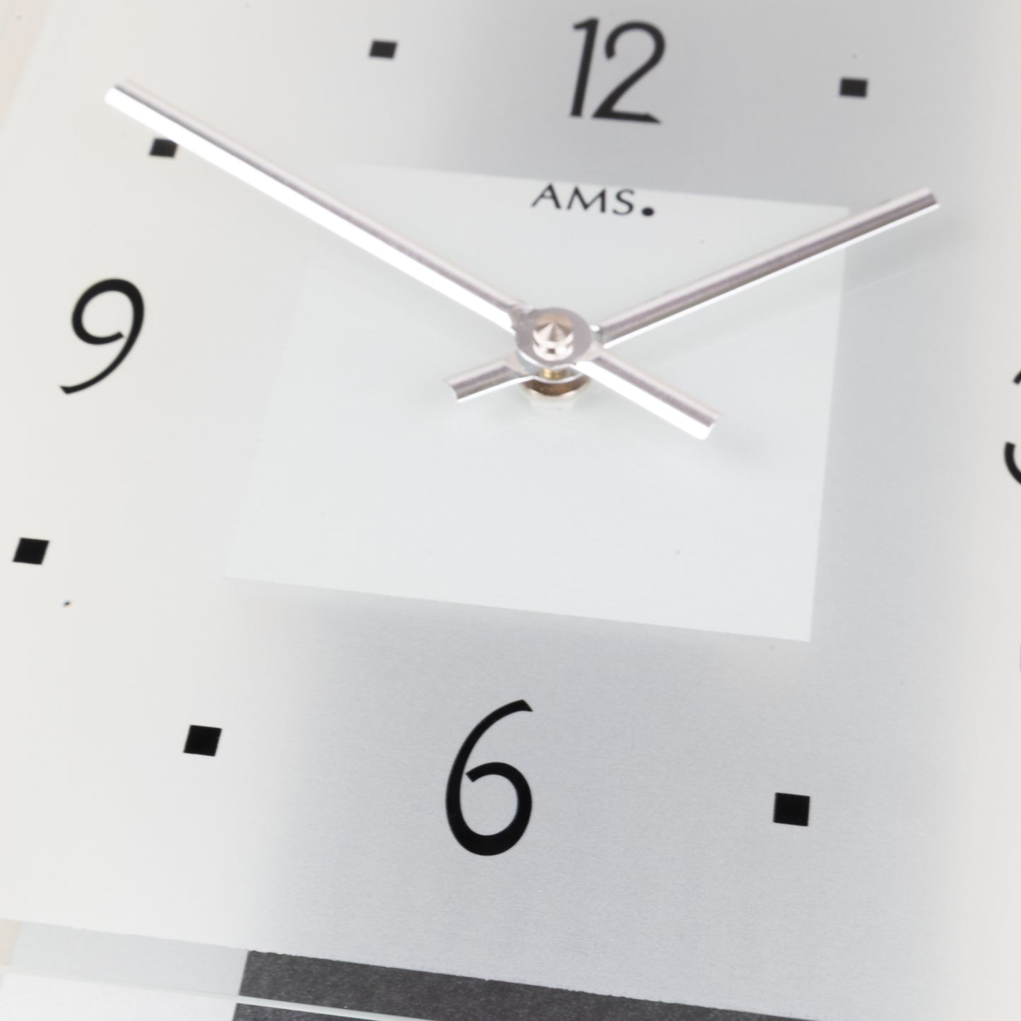 AMS Wall Clock 36x22x5 cm Glass • Modern Design • Precise Quartz Movement