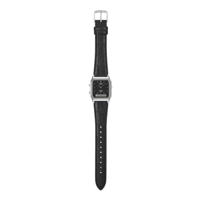 Casio Vintage AQ-230EL-1AEF Armbanduhr Schwarz • Analog-Digital • Echtlederarmband, Bild 4