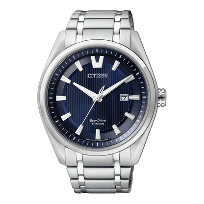 Citizen AW1240-57L Eco-Drive Herrenuhr Blau • Super-Titanium-Gehäuse • Saphirglas