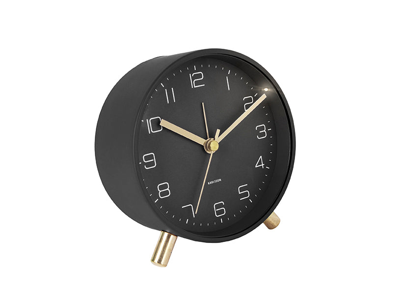 Karlsson Lofty KA5752BK Wecker Schwarz • Geräuschloses Sweep-Werk • Golddetails, Bild 2