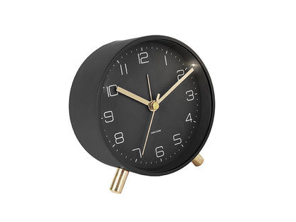 Karlsson Lofty KA5752BK Wecker Schwarz • Geräuschloses Sweep-Werk • Golddetails, Bild 2