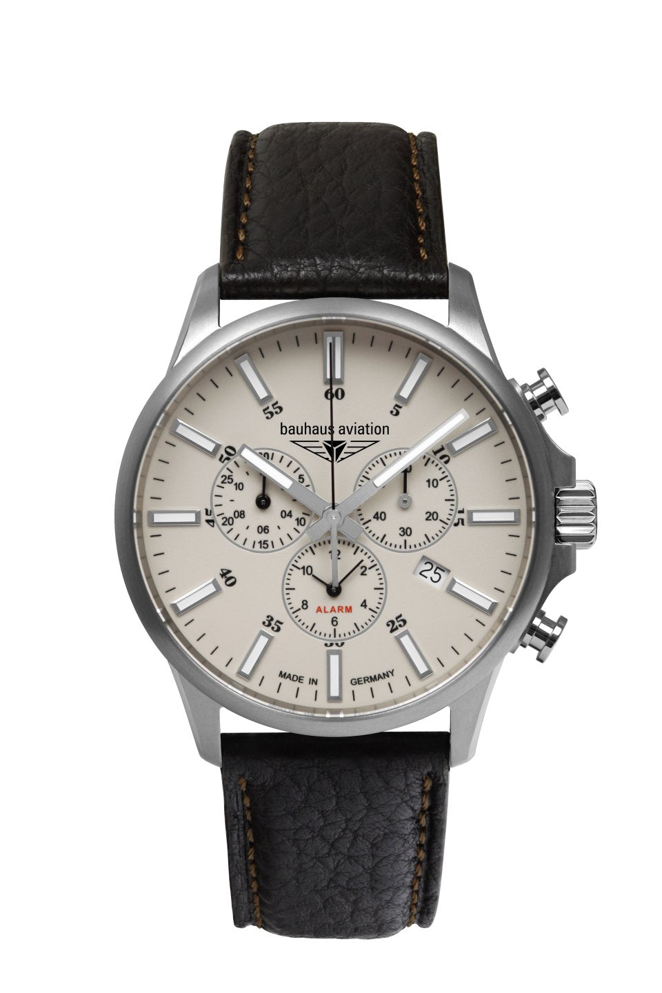 Bauhaus Aviation 2880-5 Herrenuhr Chronograph Titanium Beige • Saphirglas • Made in Germany