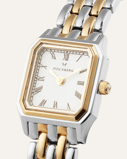 Mockberg Classic BIC MO336 Damen Armbanduhr Weiß • Mineralglas • Goldfarben Gliederarmband, Bild 4