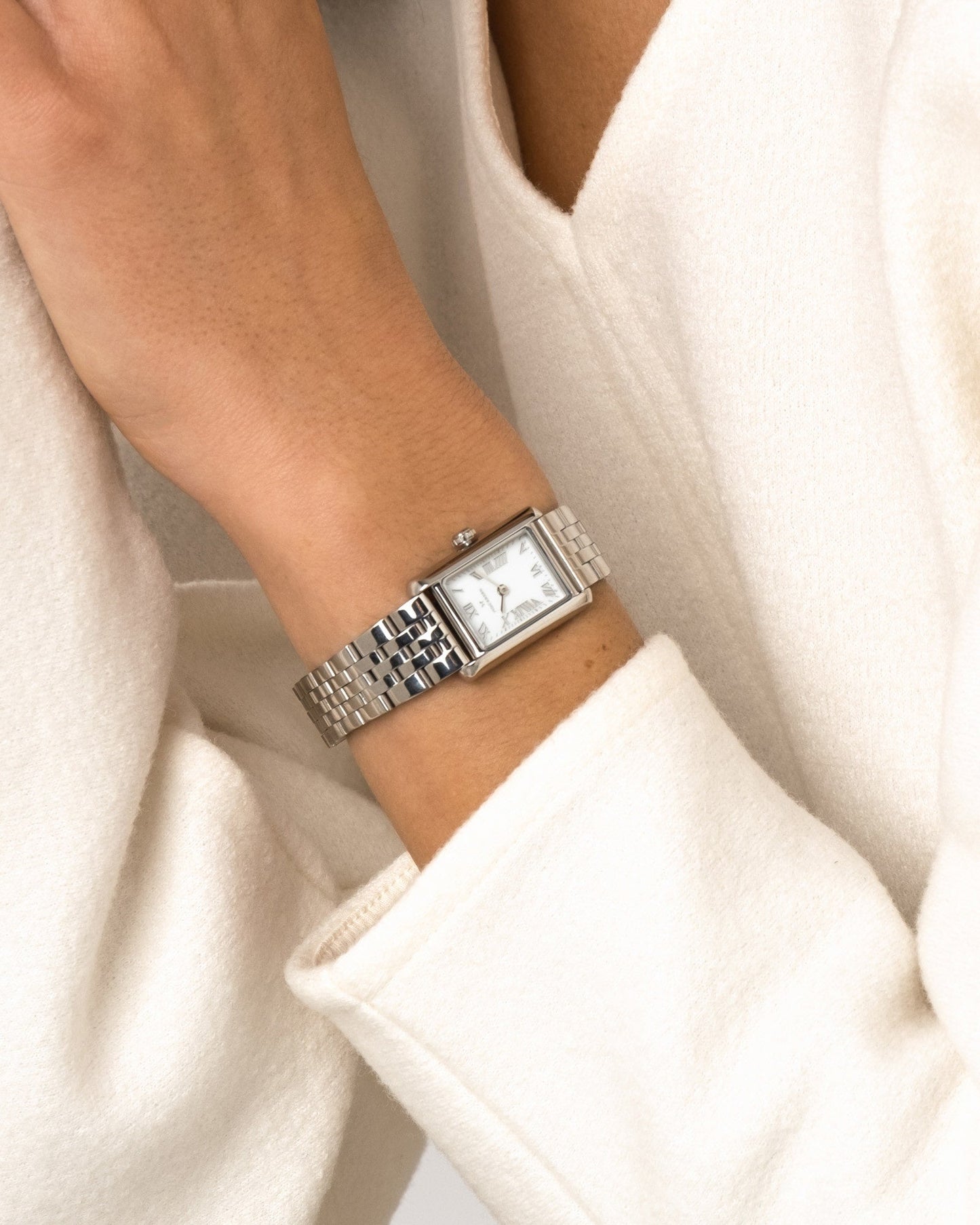 Mockberg Timeless MO875 Damen Armbanduhr Silber • Römische Ziffern • Mineralglas, Bild 4