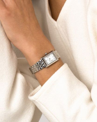 Mockberg Timeless MO875 Damen Armbanduhr Silber • Römische Ziffern • Mineralglas, Bild 4