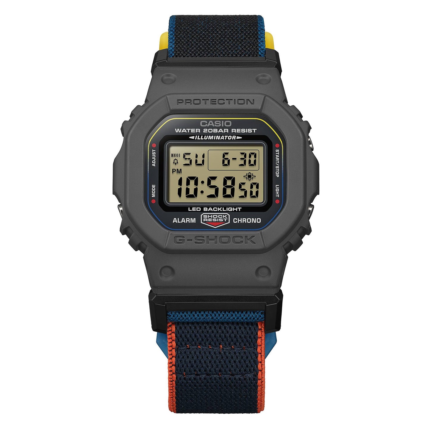 Casio DW-5600MNC-8A2ER G-Shock Origin Armbanduhr Anthrazit/Blau • FIDLOCK® Magnetschließe • Biobasiertes Resin, Bild 8