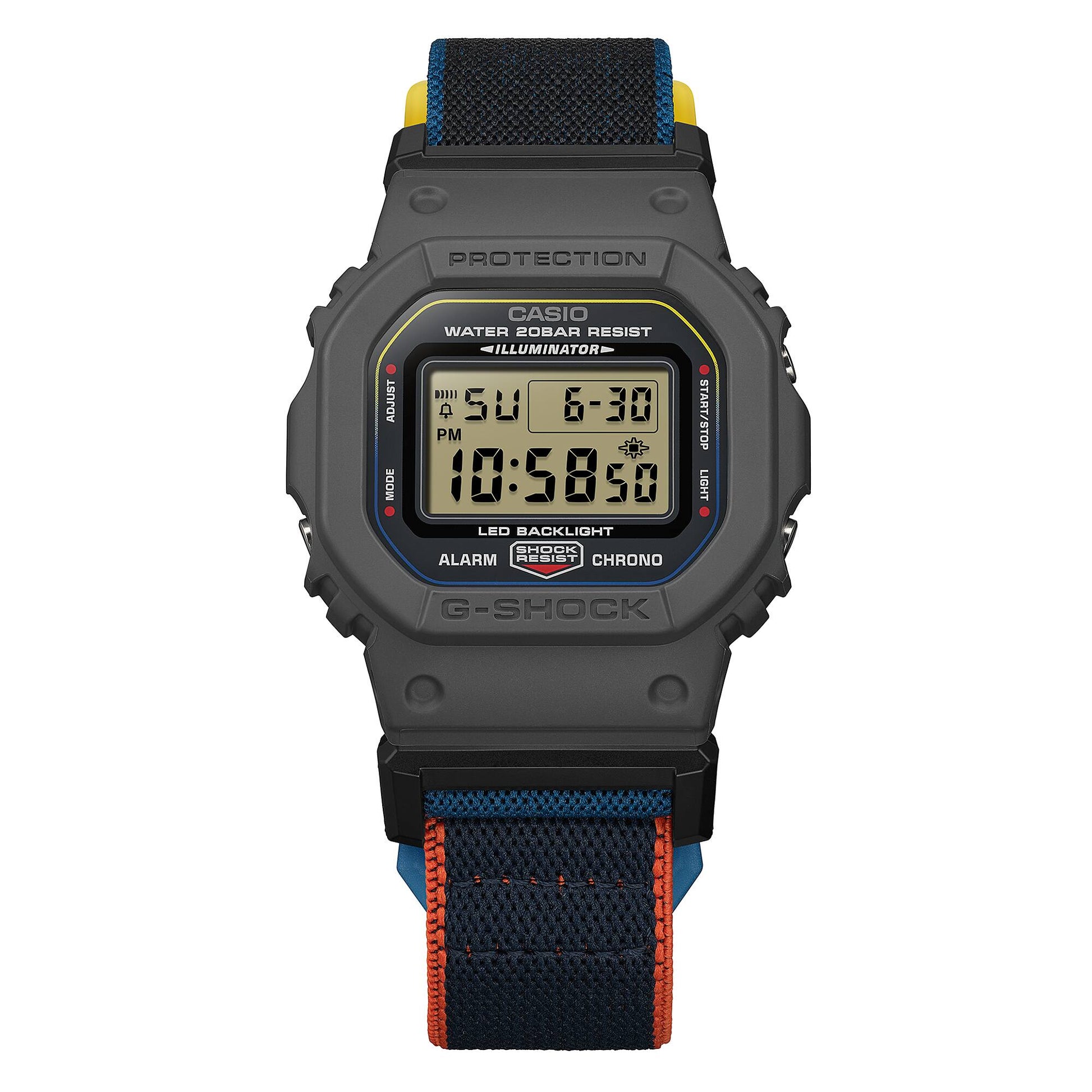 Casio DW-5600MNC-8A2ER G-Shock Origin Armbanduhr Anthrazit/Blau • FIDLOCK® Magnetschließe • Biobasiertes Resin, Bild 8