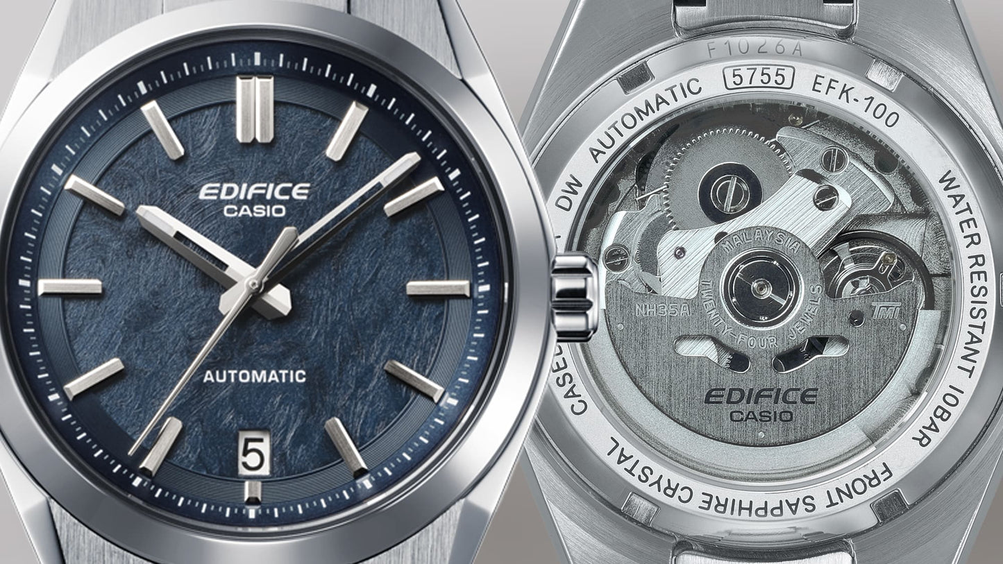 Casio Edifice EFK-100D-2AER Herrenuhr Blau • Automatikwerk mit Sichtboden • Saphirglas, Bild 4