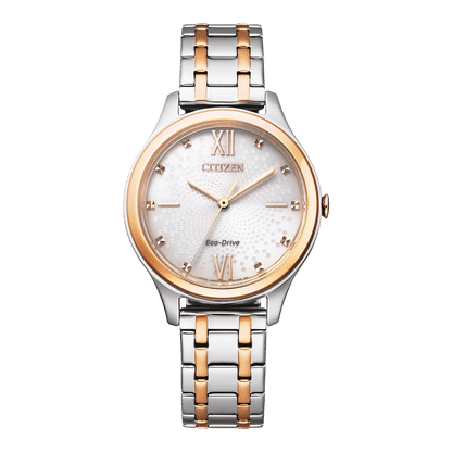 Citizen Eco Drive EM0506-77A Damenuhr Bicolor • Solarbetrieb • Römische Indizes
