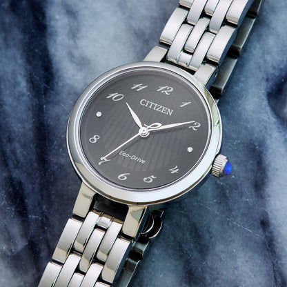 Citizen L-Line EM0990-81E Damenuhr Schwarz • Eco-Drive Saphirglas • Edelstahlarmband, Bild 7