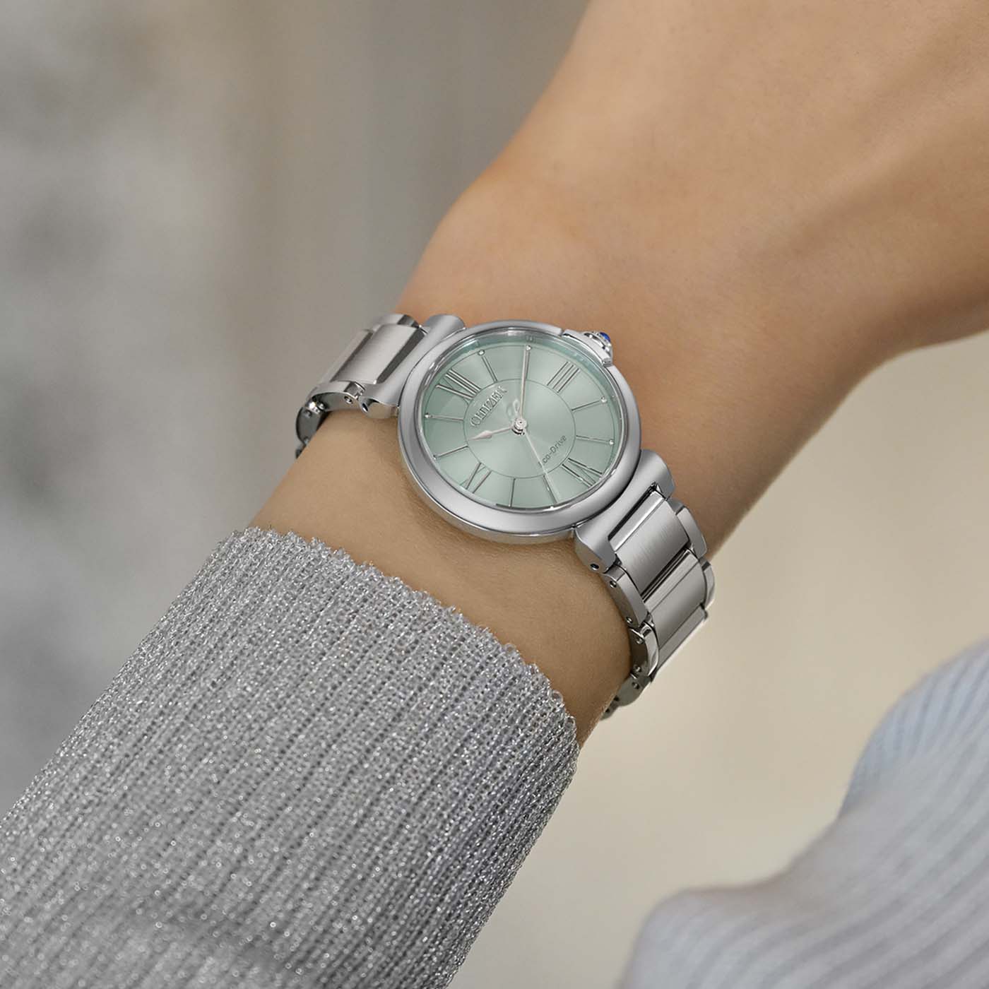 Citizen L EM1070-83L Damenuhr Grün • Eco-Drive Saphirglas • Edelstahlarmband, Bild 5