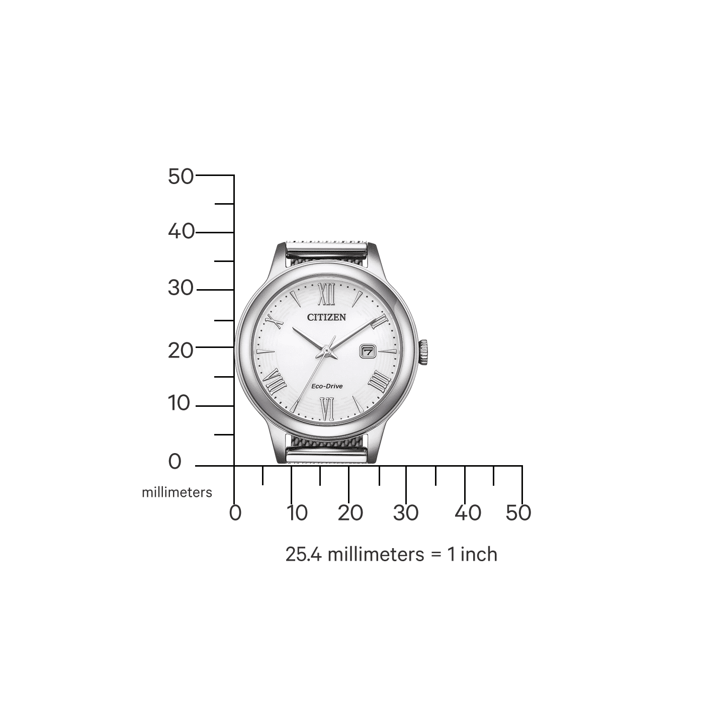 Citizen EW2621-75A Damenuhr Eco-Drive • Milanaise-Armband • 10 bar Wasserdicht, Bild 3