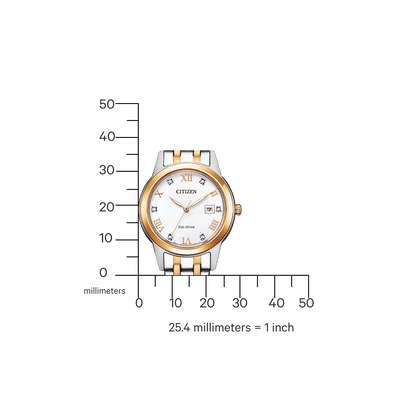 Citizen Eco-Drive Elegance FE1246-85A Damenuhr Bicolor • Solarbetrieb • Datumsanzeige, Bild 2