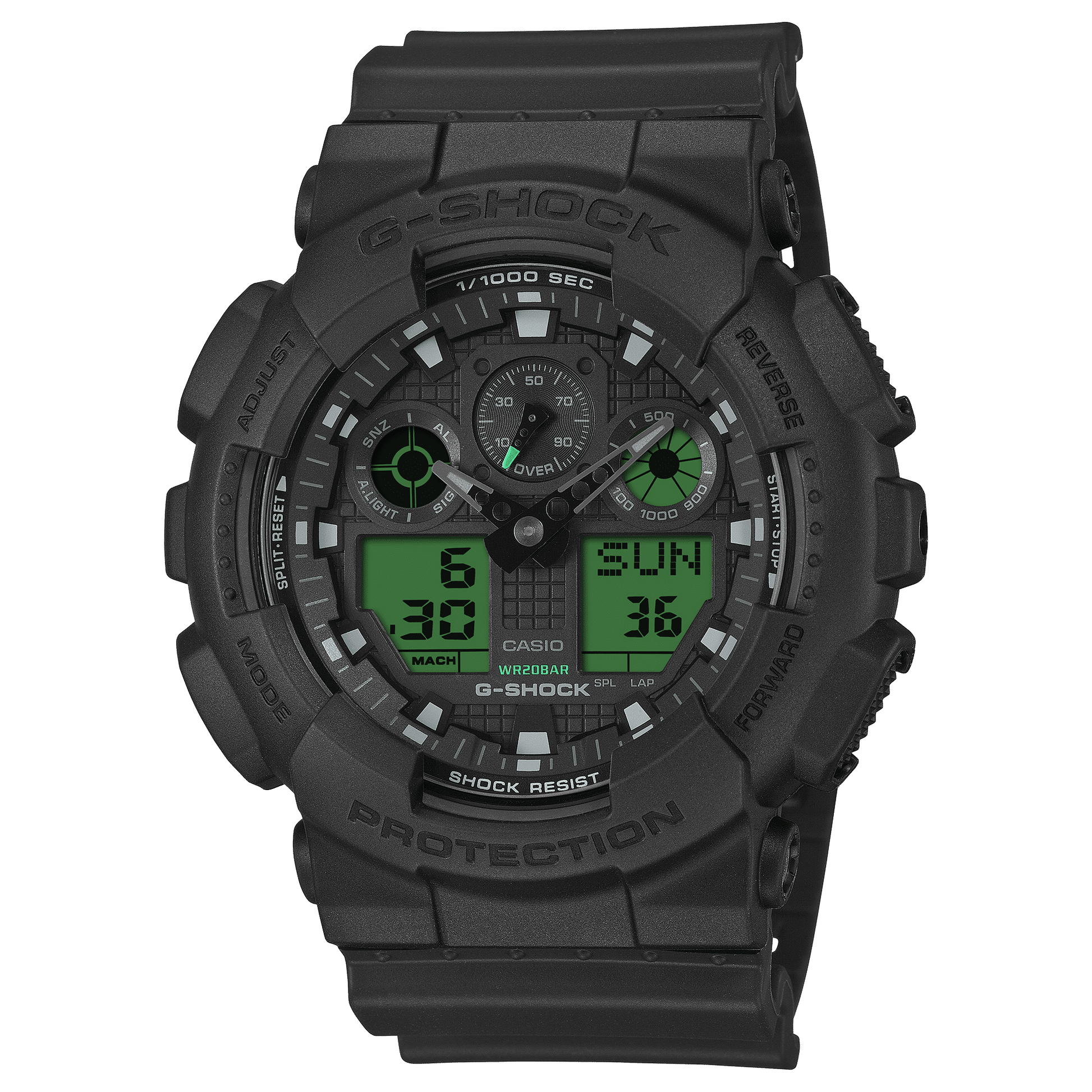 Casio G-Shock GA-100BEG-1AER Herren Armbanduhr Schwarz • Stoßfestes Resingehäuse • 200 m Wasserdichtigkeit, Bild 2
