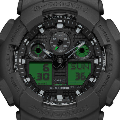 Casio G-Shock GA-100BEG-1AER Herren Armbanduhr Schwarz • Stoßfestes Resingehäuse • 200 m Wasserdichtigkeit, Bild 6