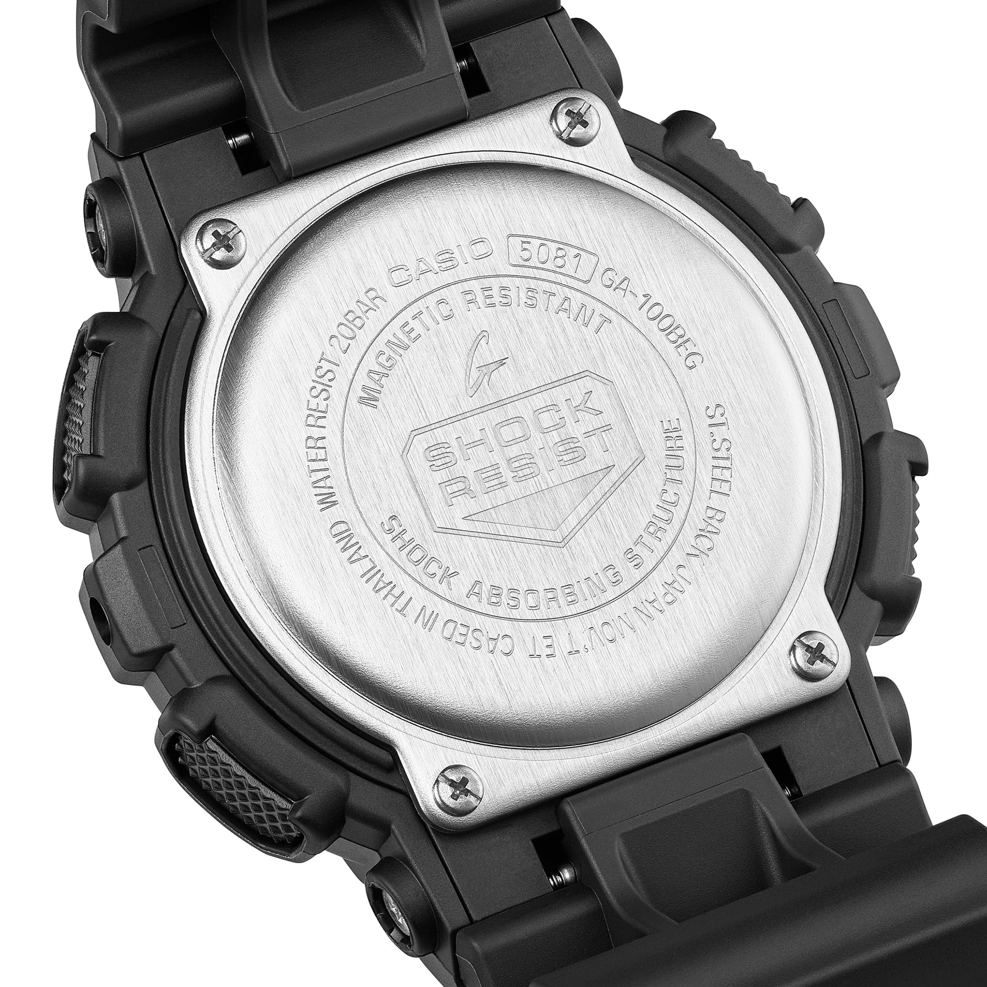 Casio G-Shock GA-100BEG-1AER Herren Armbanduhr Schwarz • Stoßfestes Resingehäuse • 200 m Wasserdichtigkeit, Bild 8