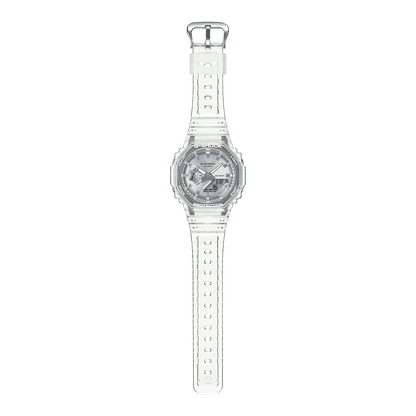 Casio GA-2100BM-7A8ER G-Shock Classic Ana-Digi Armbanduhr Transparent/Silberfarben • Transparentes Resin-Gehäuse • 20 bar
