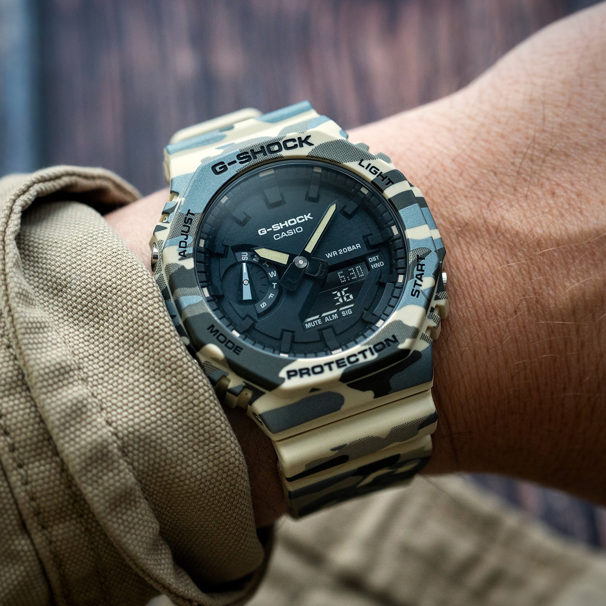 Casio G-Shock GA-2100CM-5AER Herrenuhr • Tarnmuster-Design • 20 BAR Wasserdicht, Bild 8