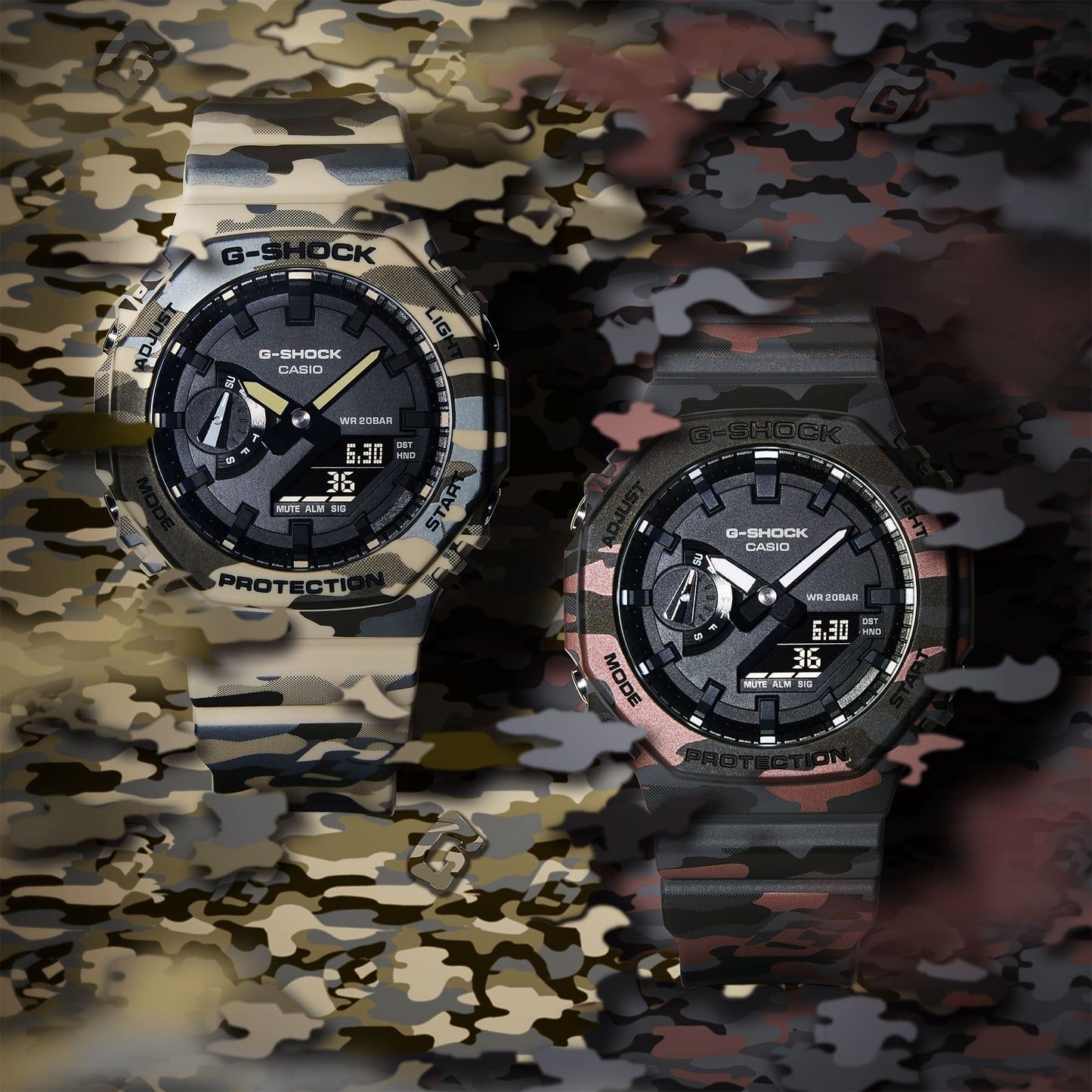 Casio G-Shock GA-2100CM-5AER Herrenuhr • Tarnmuster-Design • 20 BAR Wasserdicht, Bild 4