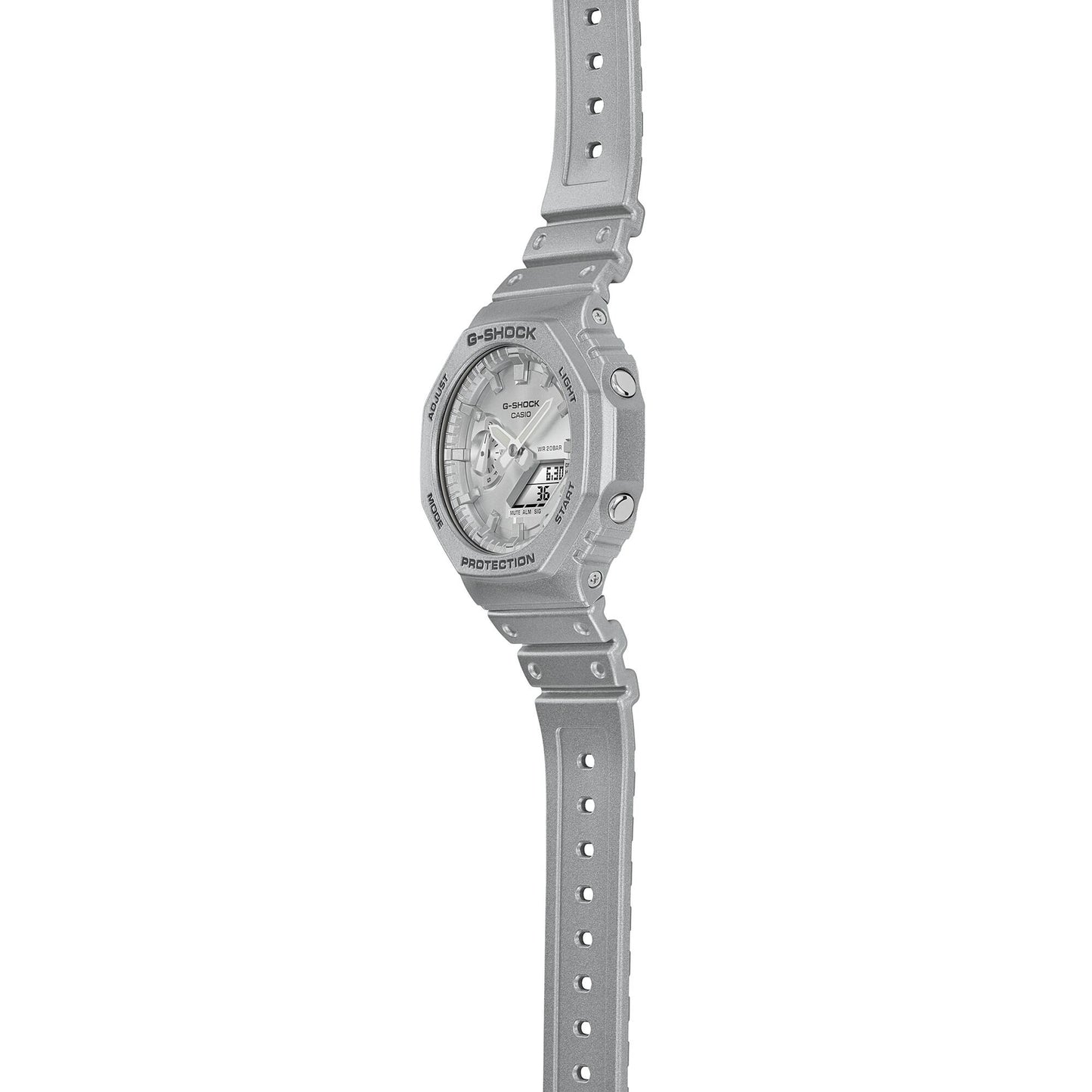 Casio GA-2100FF-8AER G-Shock Classic Herrenuhr Silbermetallic • Carbon Core Guard • Stoßfest & 20 bar, Bild 5