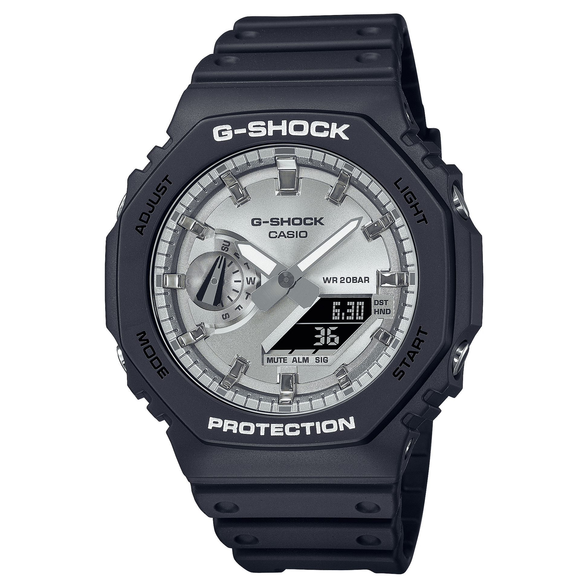 Casio GA-2100SB-1AER G-Shock Classic Herrenuhr Silber • Carbon Core Guard • 20 BAR wasserdicht, Bild 2