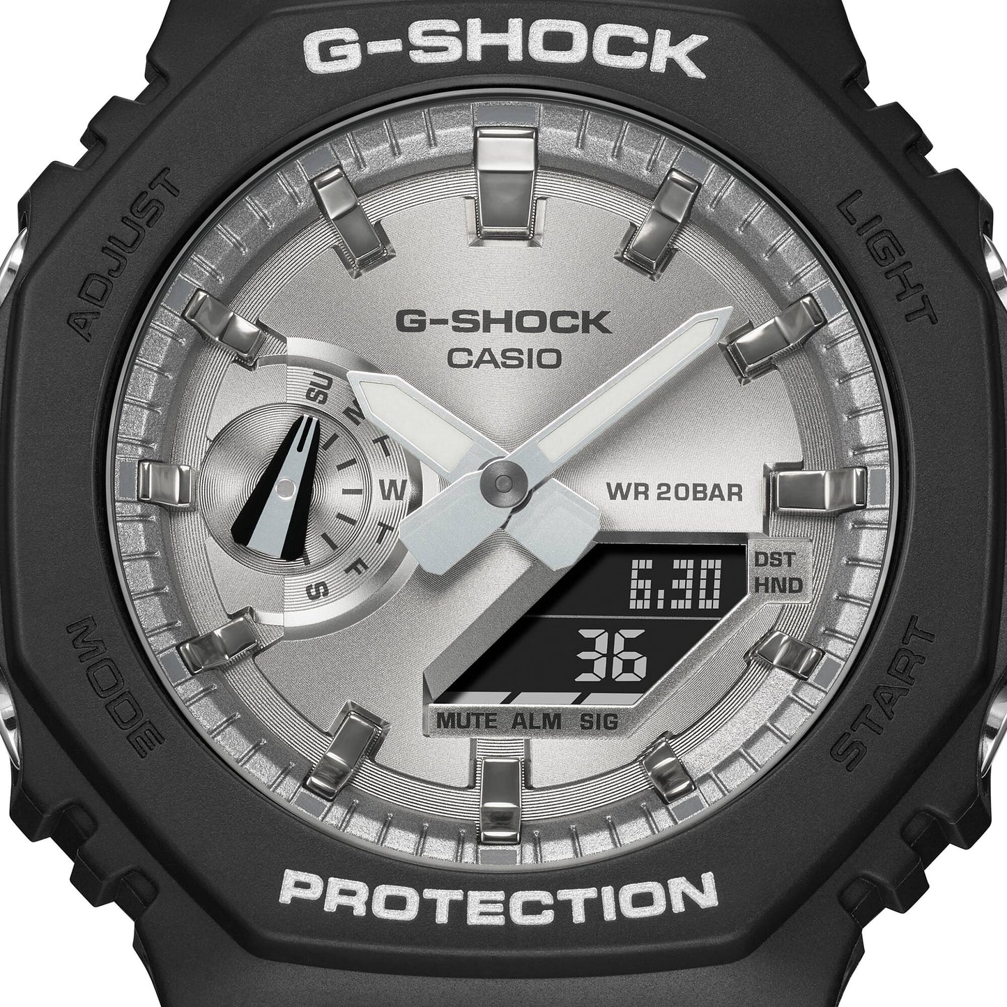 Casio GA-2100SB-1AER G-Shock Classic Herrenuhr Silber • Carbon Core Guard • 20 BAR wasserdicht, Bild 5