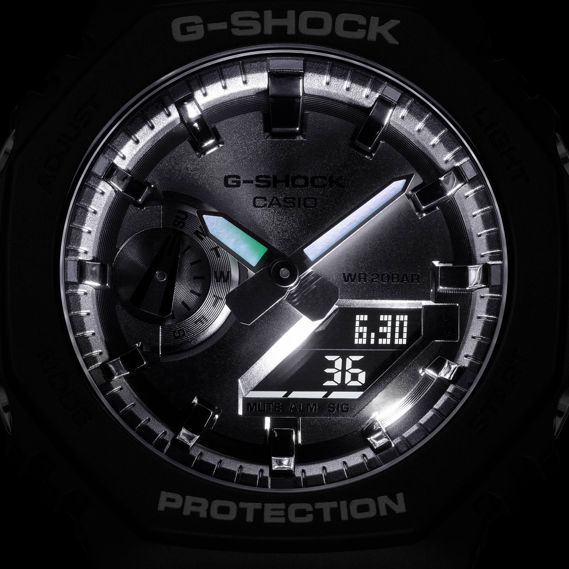 Casio GA-2100SB-1AER G-Shock Classic Herrenuhr Silber • Carbon Core Guard • 20 BAR wasserdicht, Bild 9