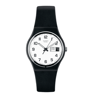 Swatch Originals GB743-S26 Once Again Armbanduhr Schwarz • Tag-Datum-Fenster bei 3 Uhr • Bio-sourced Armband, Bild 8