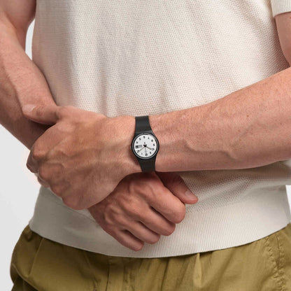 Swatch Originals GB743-S26 Once Again Armbanduhr Schwarz • Tag-Datum-Fenster bei 3 Uhr • Bio-sourced Armband, Bild 7