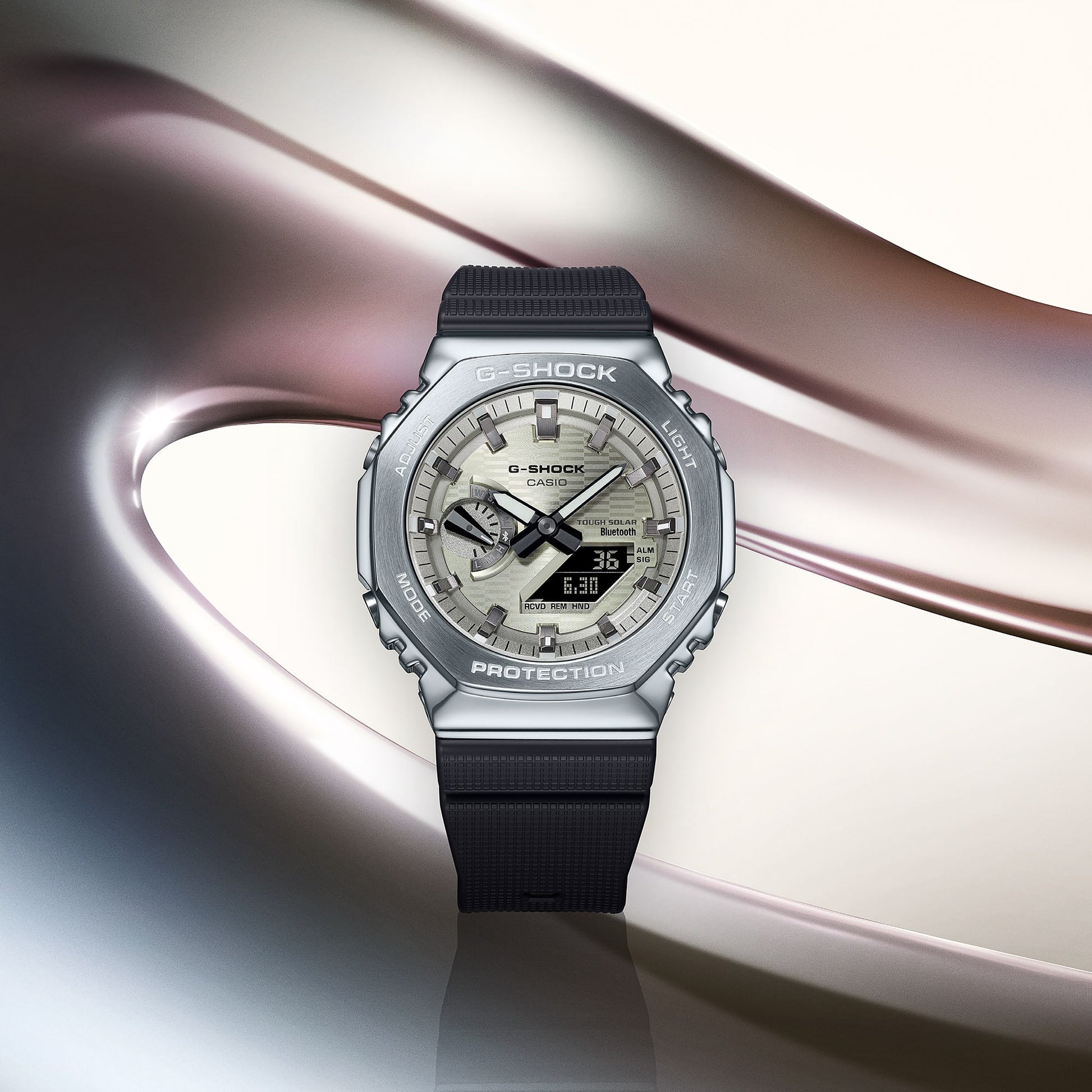 Casio G-Shock GBM-2100A-8BER Herrenuhr • Tough Solar & Bluetooth • Achteckiger Edelstahlrahmen, Bild 3