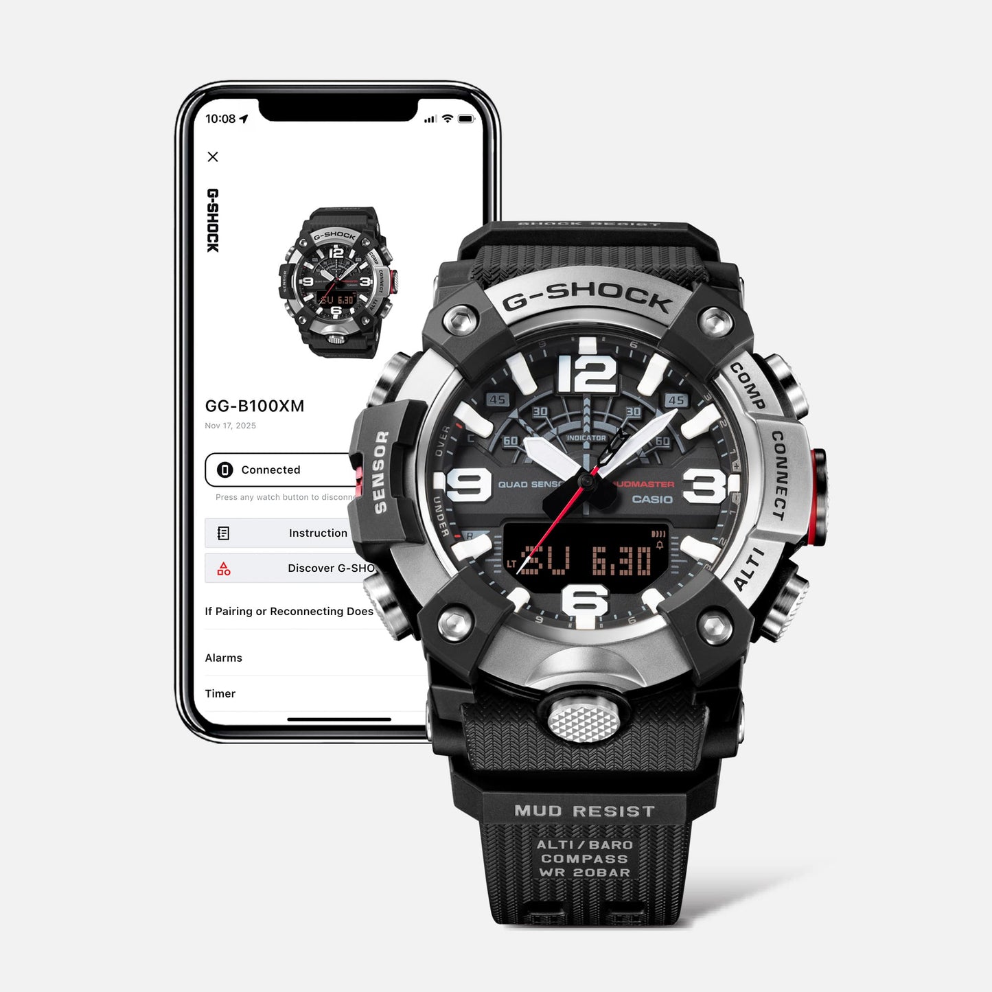 Casio G-Shock Mudmaster GG-B100XM-1AER Herrenuhr • Kohlefaser-Gehäuse • Digitaler Kompass, Bild 5