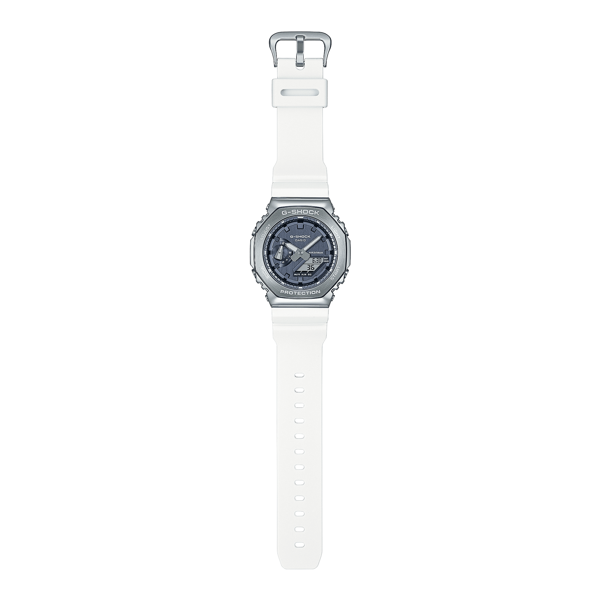 Casio GM-2100WS-7AER G-Shock Classic Herrenuhr Weiß • Metallverkleidung & Mineralglas • Stoßfest bis 20 bar, Bild 3
