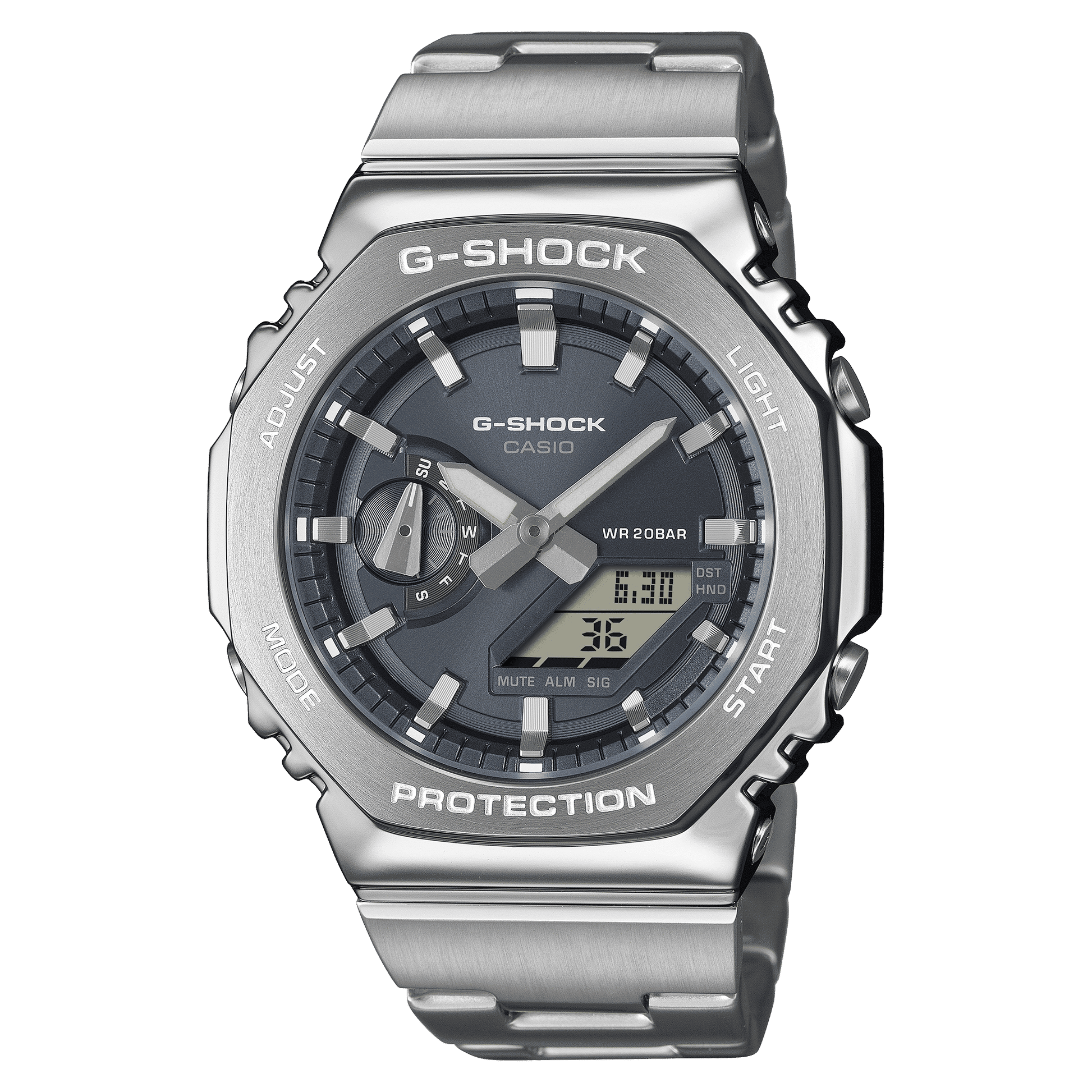 Casio G-Shock GM-2110D-8AER Herrenuhr • Achteckige Edelstahllünette • Analog-Digital, Bild 2