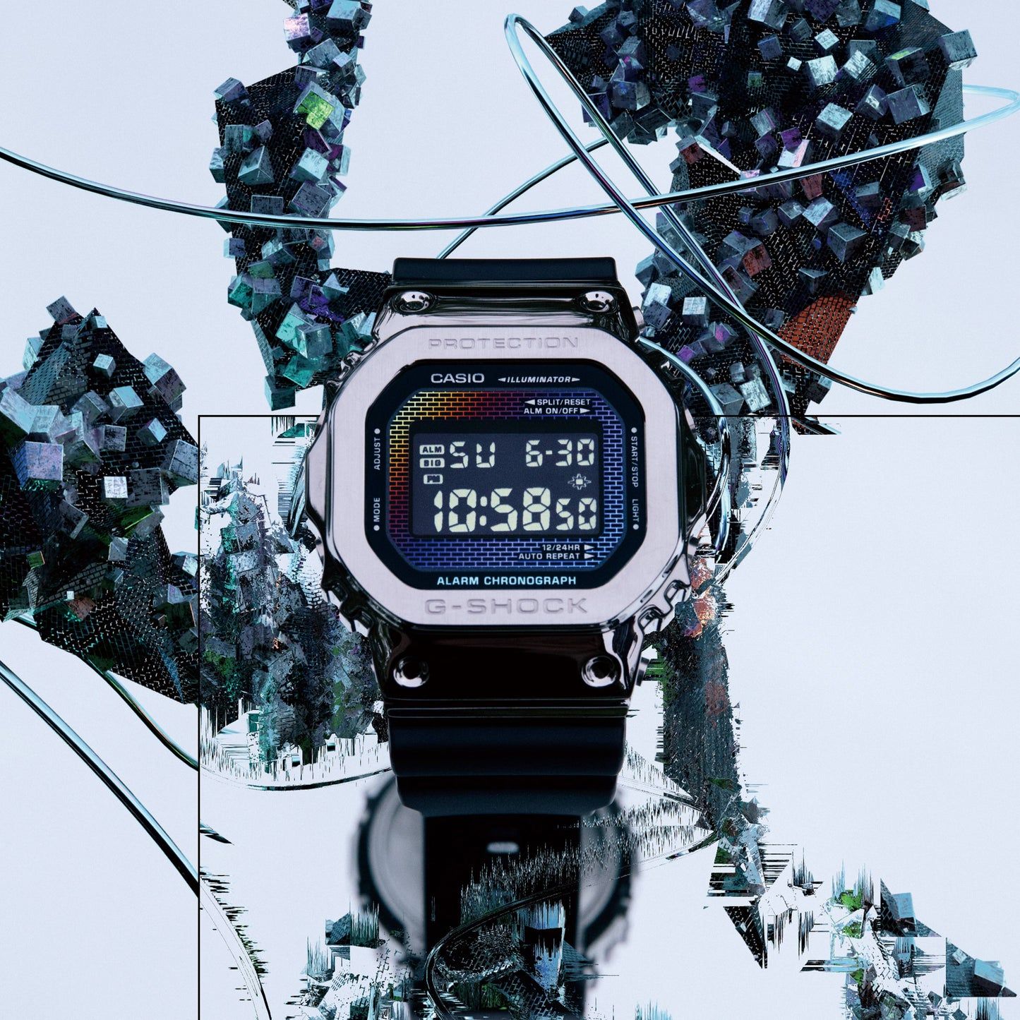 Casio GM-5600RW-1ER Herren G-Shock G-Steel • Regenbogen-Dampfbeschichtung • Stoßfestes Edelstahlgehäuse, Bild 5