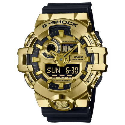 Casio GM-700G-9AER G-Shock Classic Herrenuhr Schwarz-Gold • Edelstahlgehäuse mit Goldionenbeschichtung •